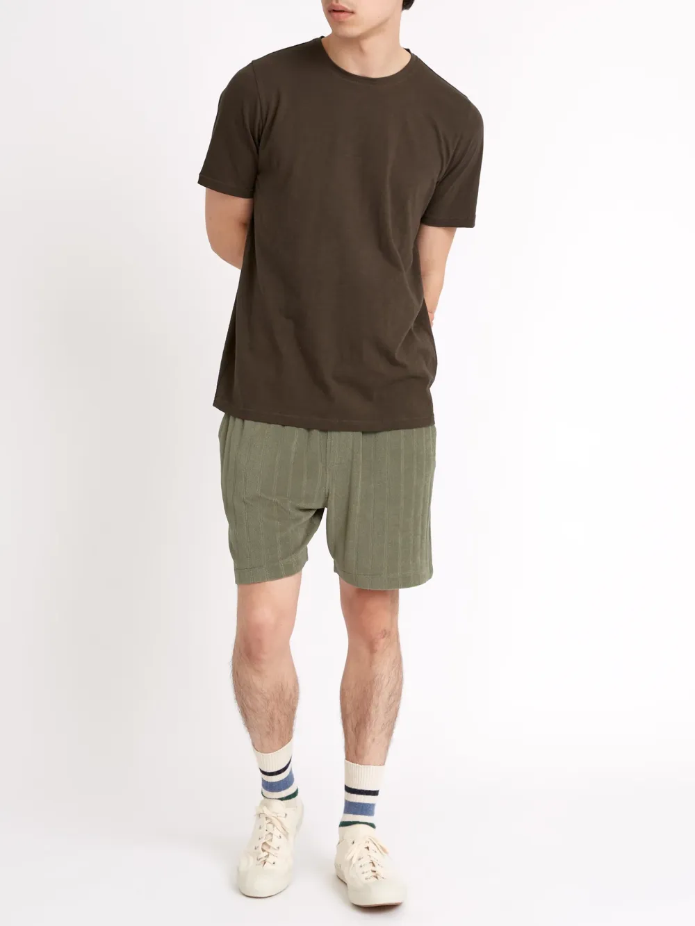 Dark Brown Cotton Crew Neck T-Shirt