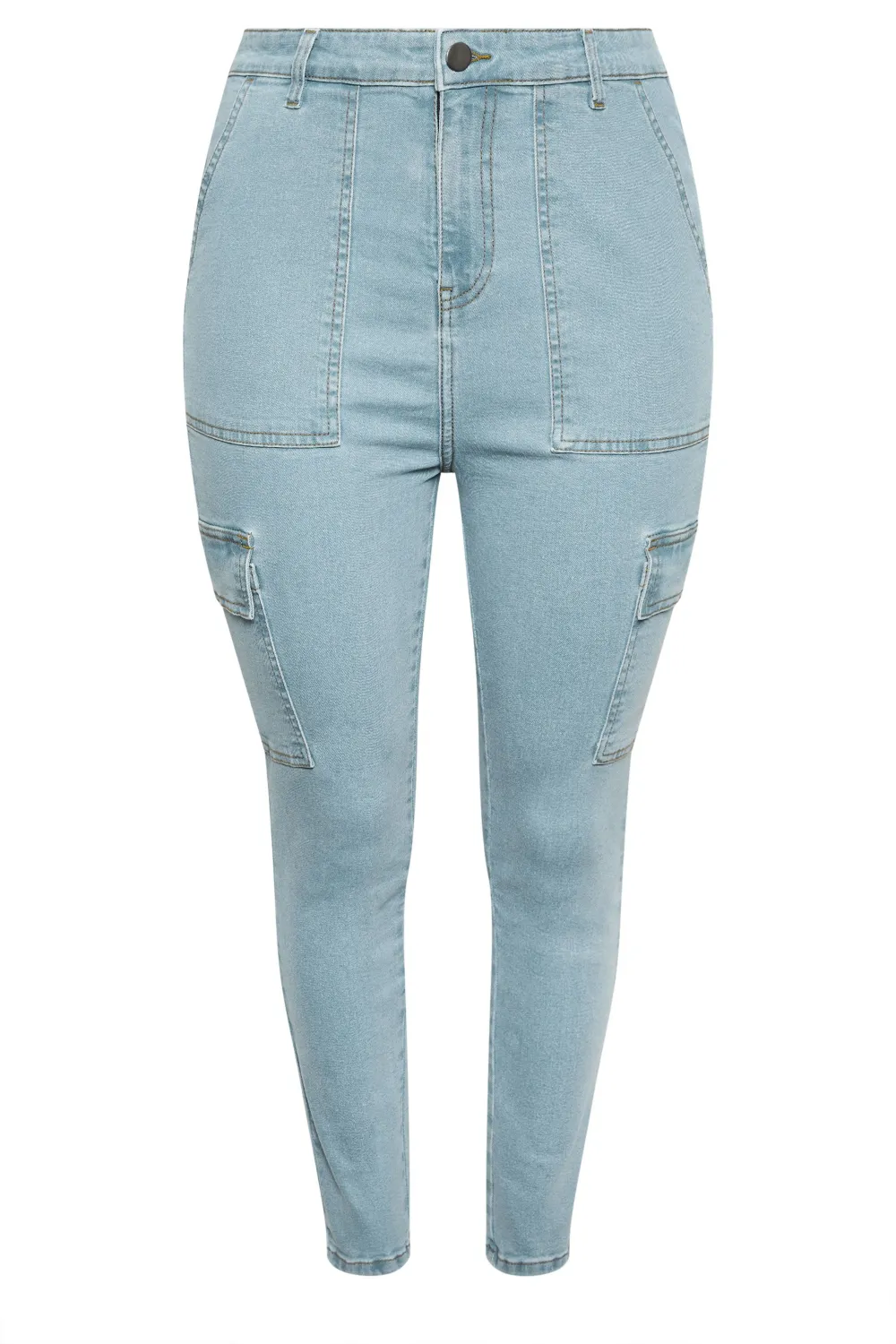 YOURS Curve Light Brown Cargo AVA Jeans