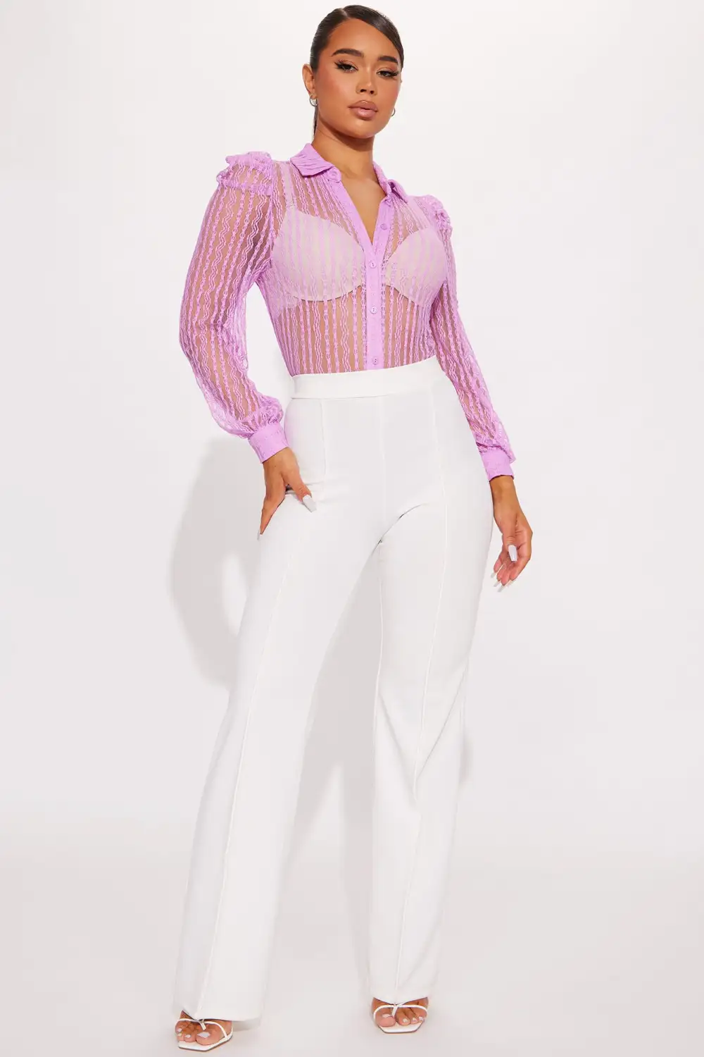 Penelope Sheer Bodysuit - Lavender