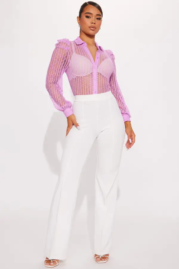 Penelope Sheer Bodysuit - Lavender
