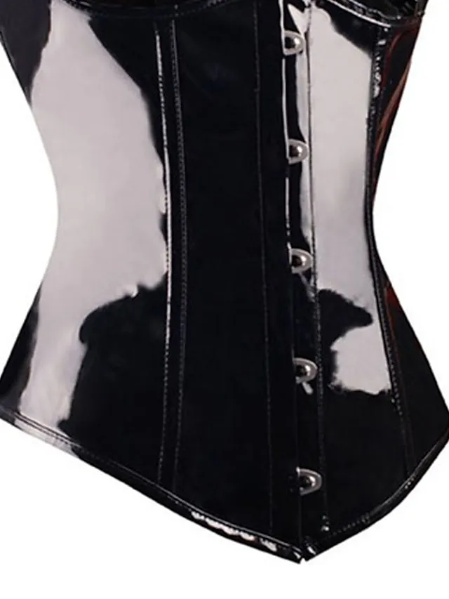 Corset Women's Corsets Office Halloween Party & Evening Black Breathable Comfortable Overbust Corset Hook & Eye Lace Up Tummy Control Tie Back Gradient Fall Winter