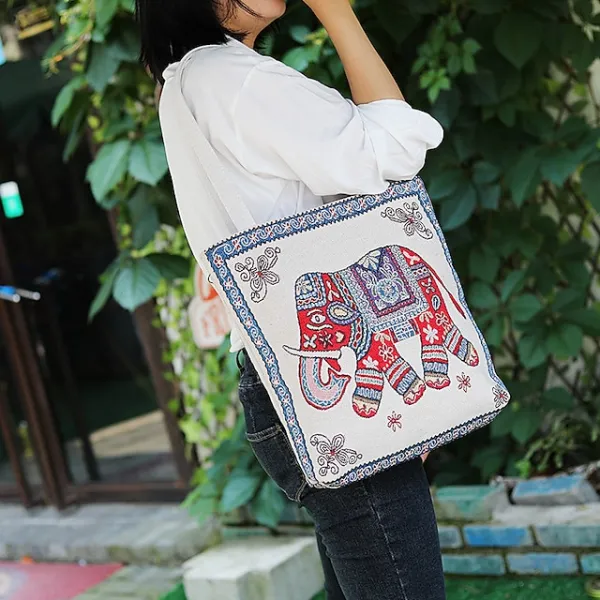 Women's Tote Shoulder Bag Canvas Tote Bag Oxford Cloth Shopping Daily Zipper Print Large Capacity Lightweight Durable Cat Flower Folk Butterfly Unicorn Black cat