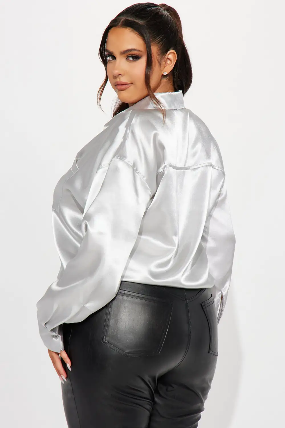 Katana Satin Shirt - Silver