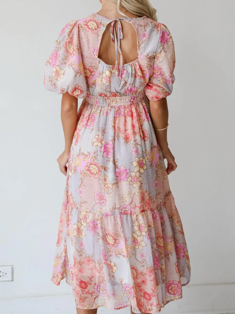 All About The Flowers Light Blue Midi Dress