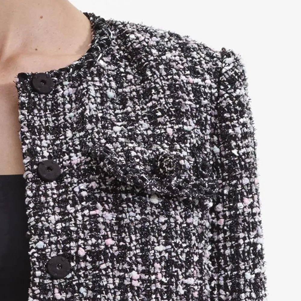 Black Check Boucle Jacket