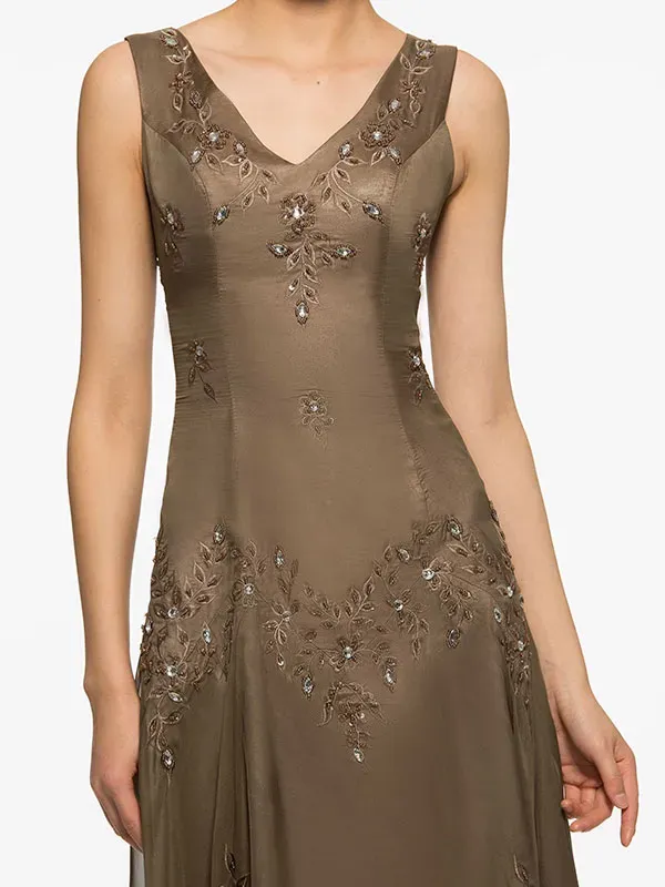 Embroidery Asymmetry Mother of the Bride Dress with Jacket