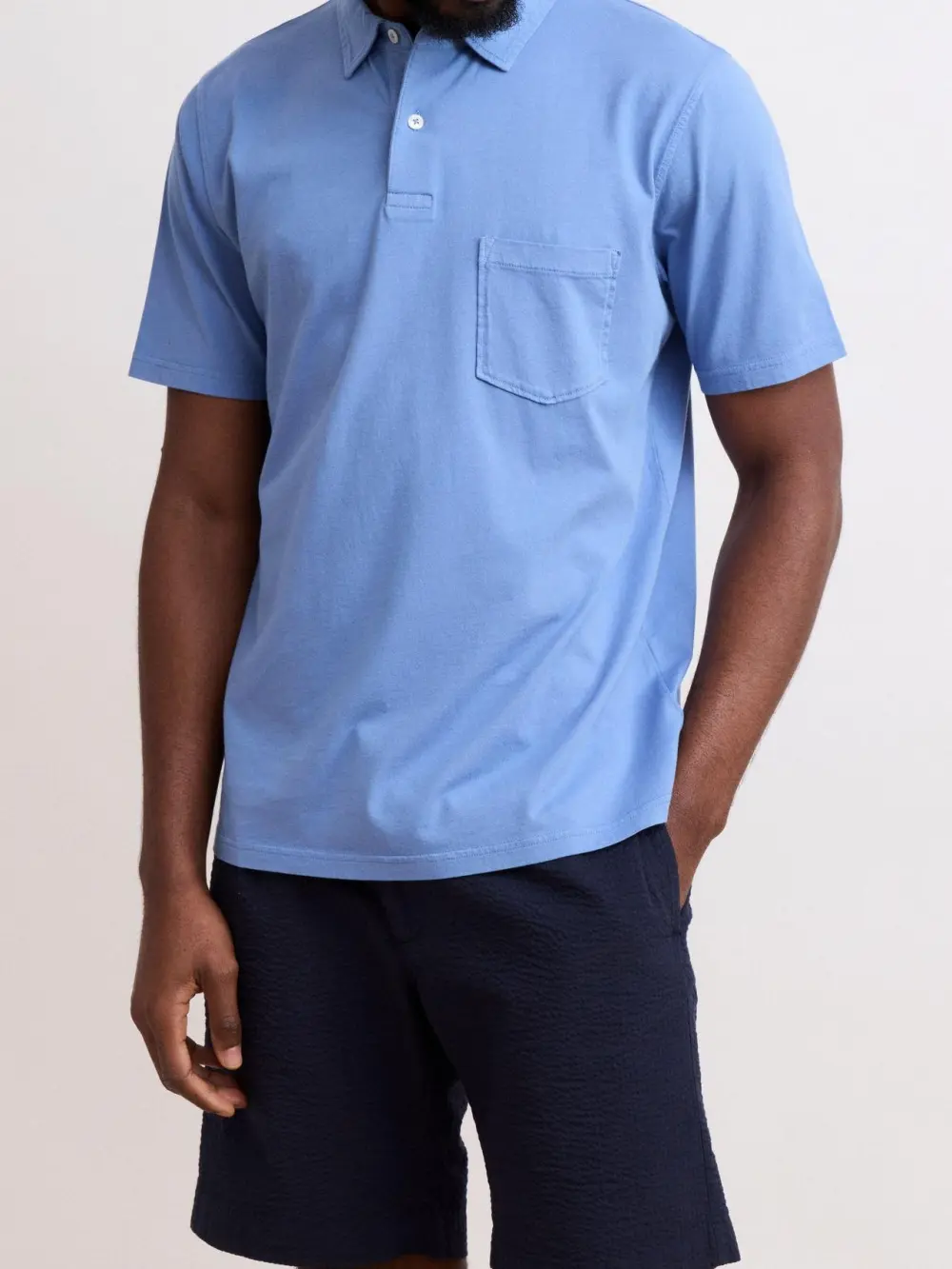 Comfortable Casual Breathable Daily Light Blue Polo Shirt