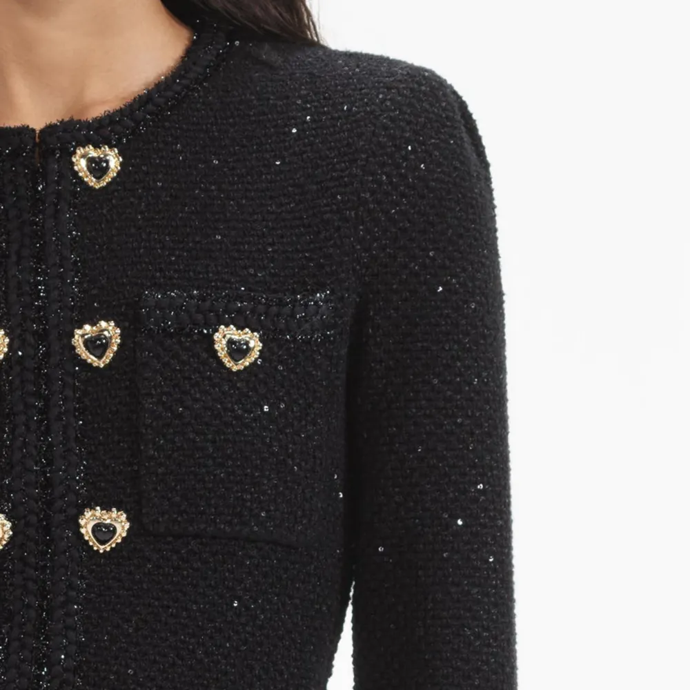 Black Buttoned Knit Mini Dress