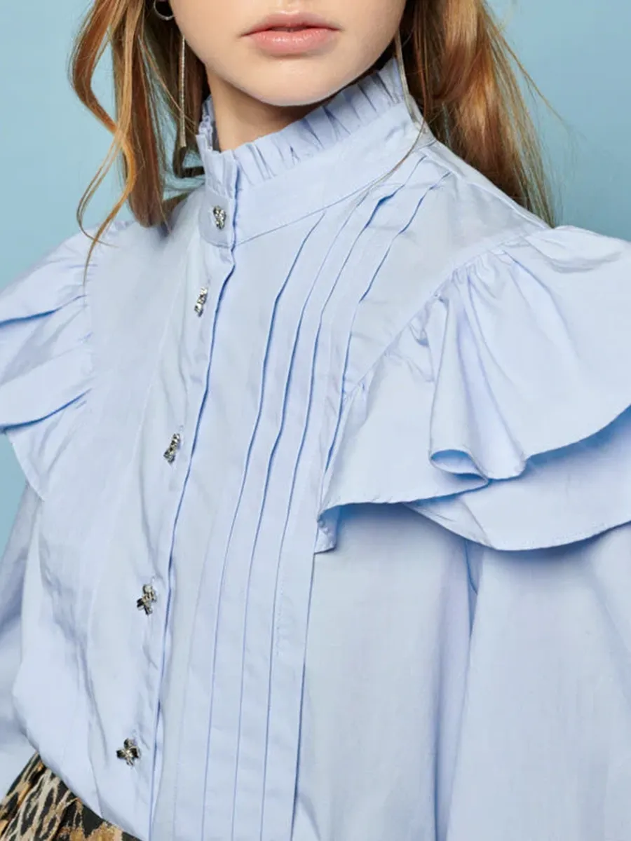 Casual Style Ruffle Blouse