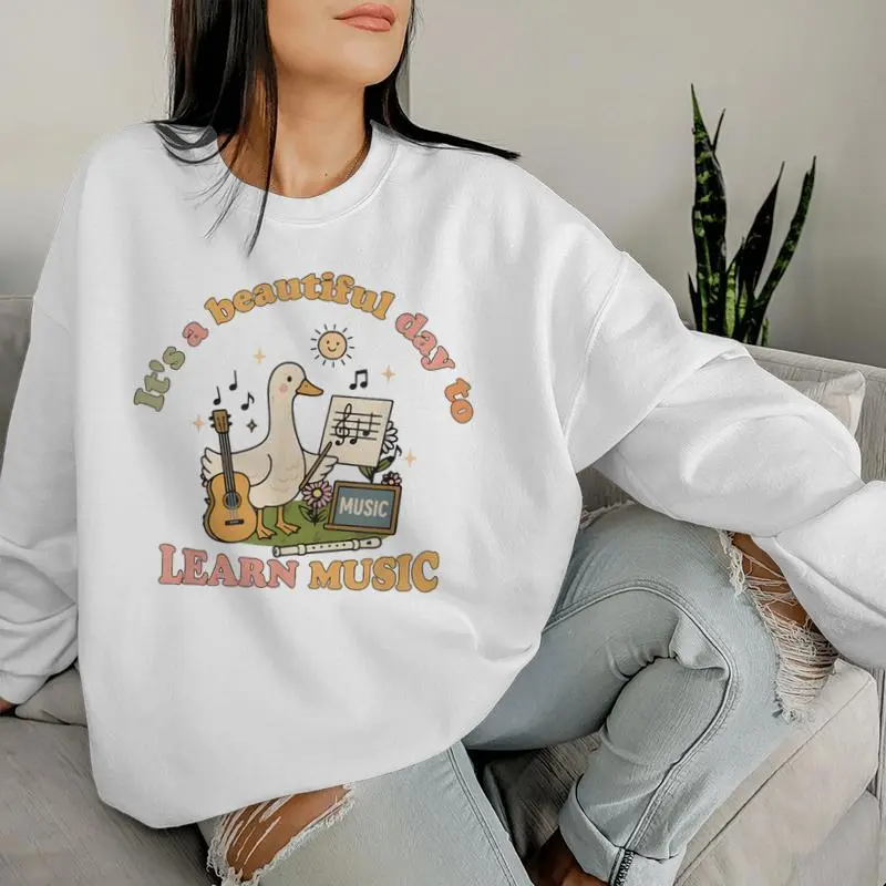 It's A Beautiful Day To Learn Music Teacher Silly Goose Meme Women Sweatshirt