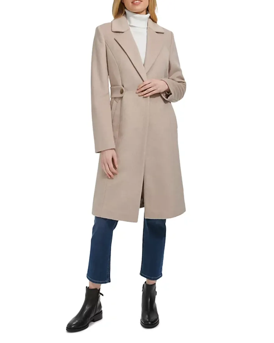 Front Button Closure Breasted Coat