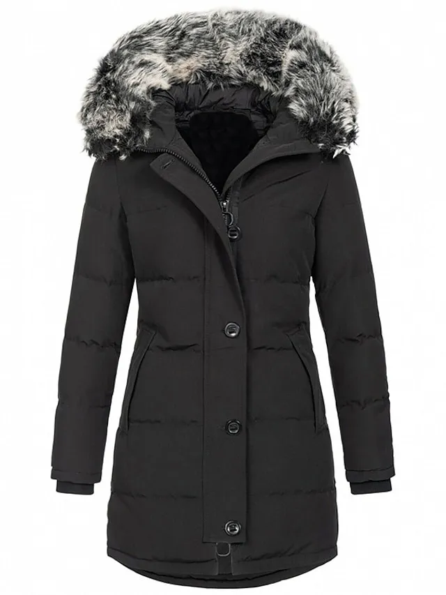 Women's Puffer Winter Coat Hoodie Jacket Outdoor Daily WorkWear