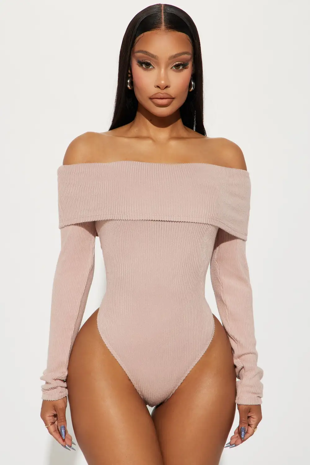 Sydney Off Shoulder Bodysuit - Mauve