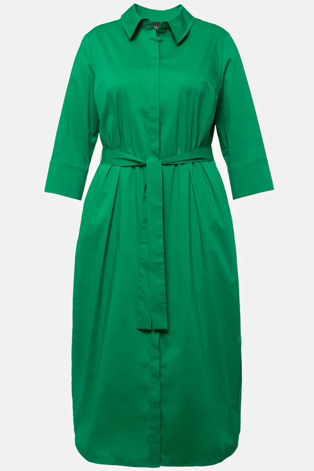 Hemdblusenkleid A-Linie Gürtel Hemdkragen 3/4-Arm