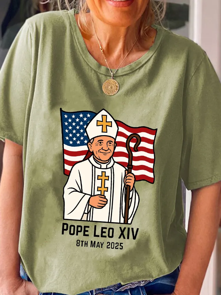 Women'S Pope Leo Xiv 8th May 2025 Round-Neck Short-Sleeved T-Shirt