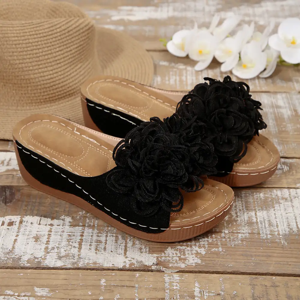 Plain Front Slide Sandals