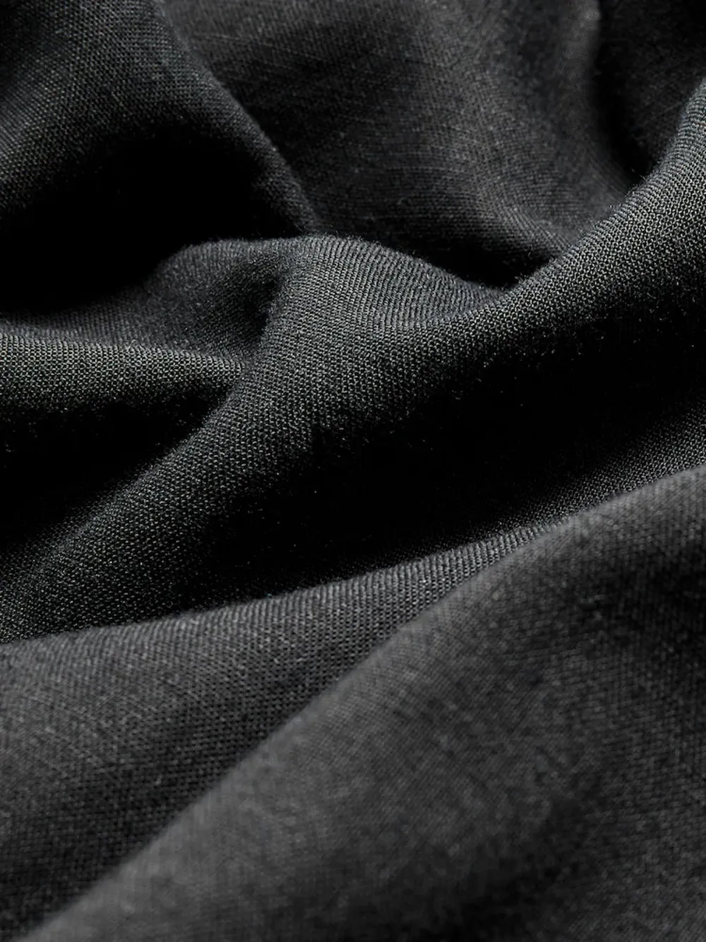 Black Wide-Leg Pants With Linen