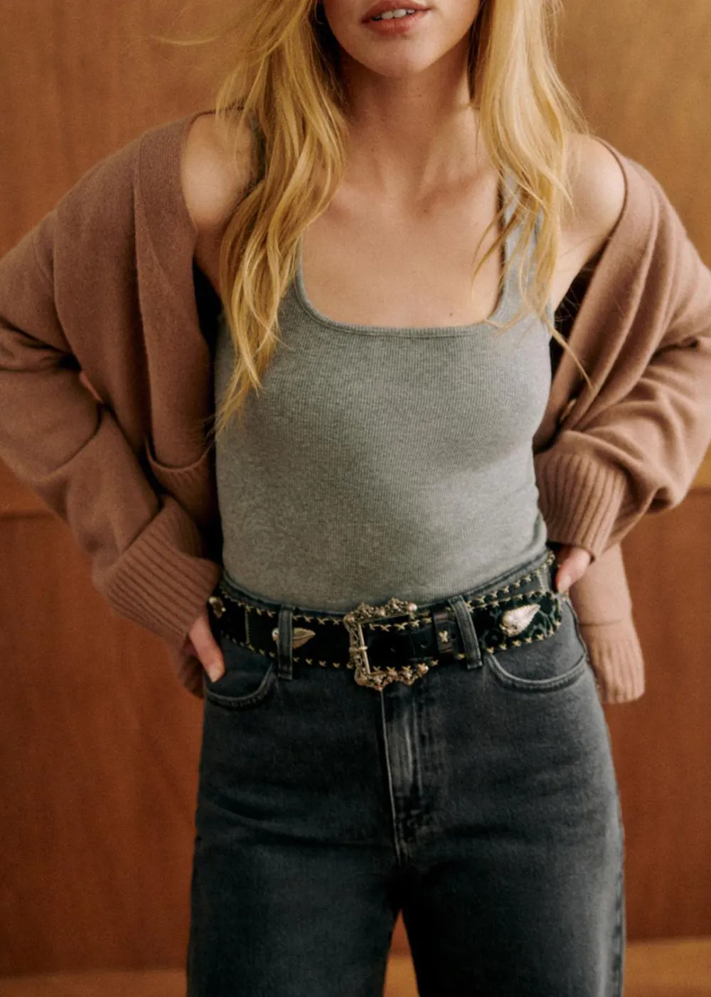 Square Neck Solid Color Wide Band Organic Cotton Vest