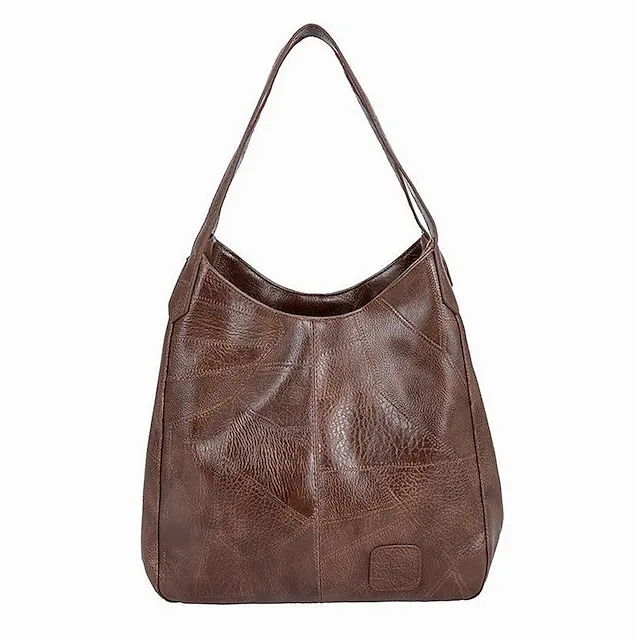 Women's Shoulder Bag Hobo Bag PU Leather Outdoor Office Shopping Large Capacity Solid Color claret Red Brown Black