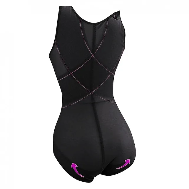 Corset Women's Bodysuits Shapewears Home Office Christmas Bed Plus Size Black Purple Apricot Sport Seamless Sexy Buckle Seamed Criss Cross Classic Tummy Control Solid Color Pure Color Summer Spring