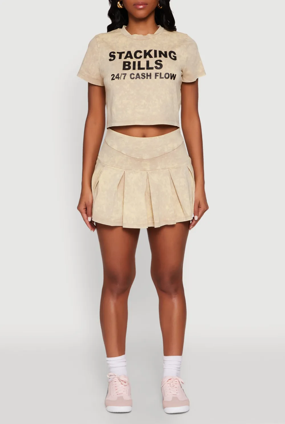 Retro High Waisted Pleated Skirt