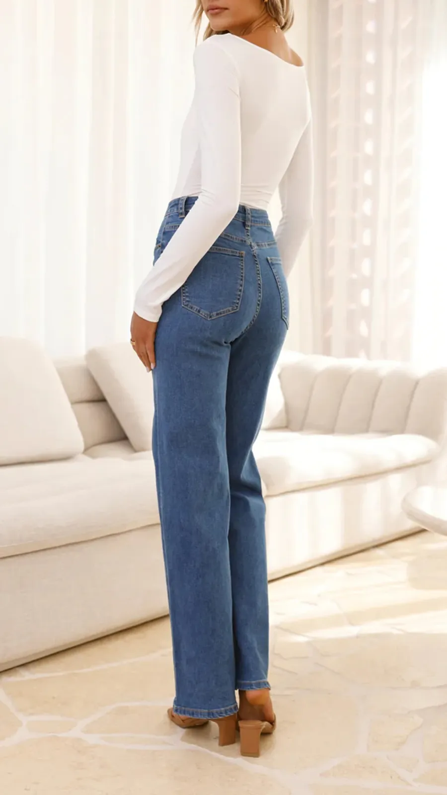 Stretchy Denim Material Jeans