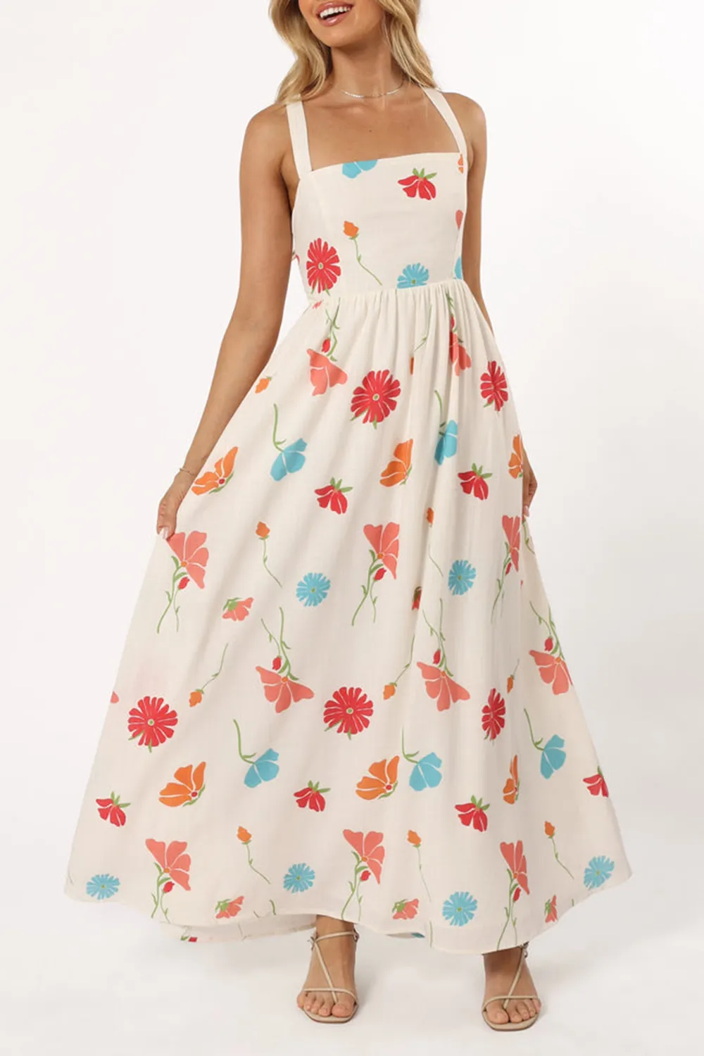 SWEET PRINT STRAP DRESS