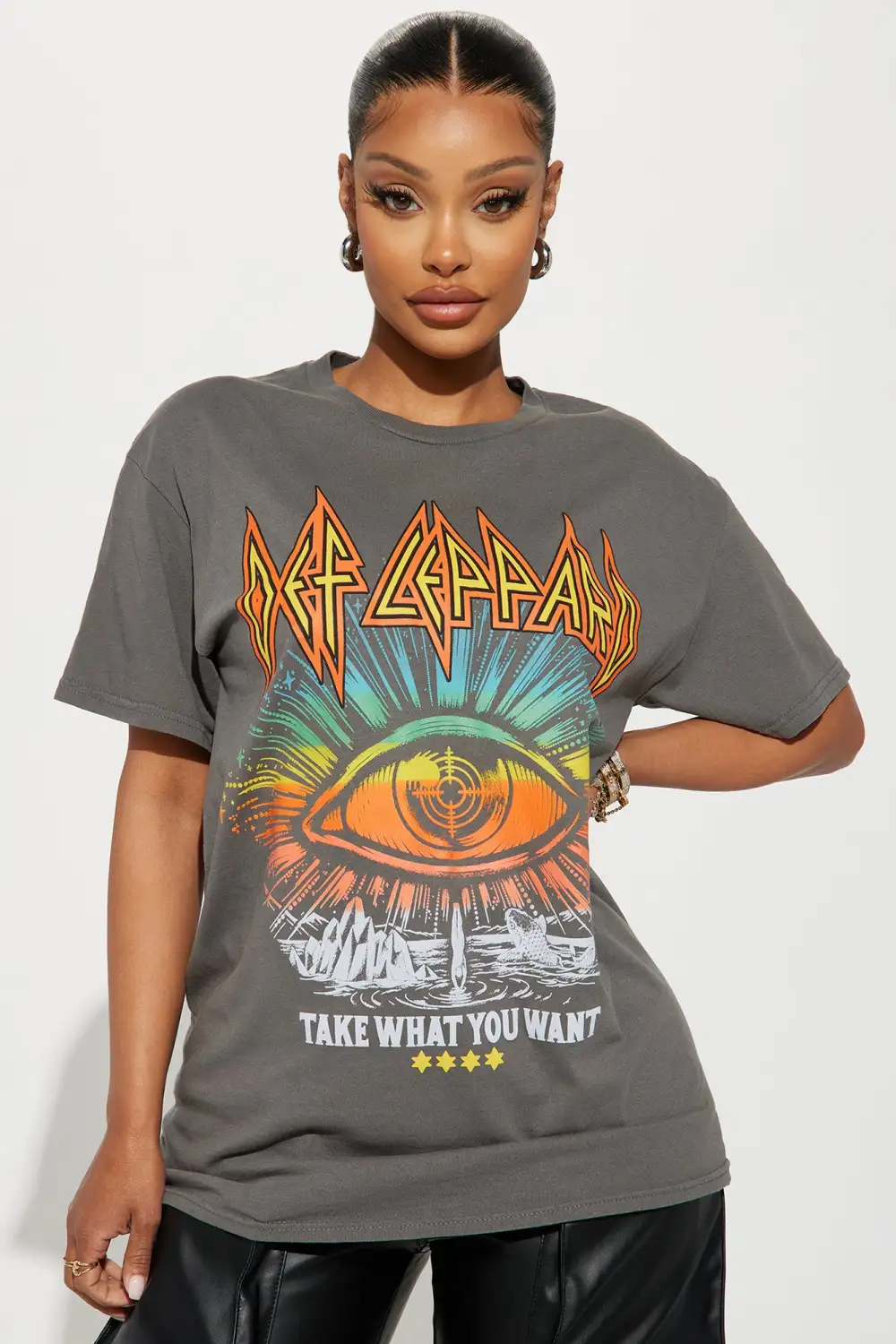 Take What You Want Def Leppard Tee - Charcoal