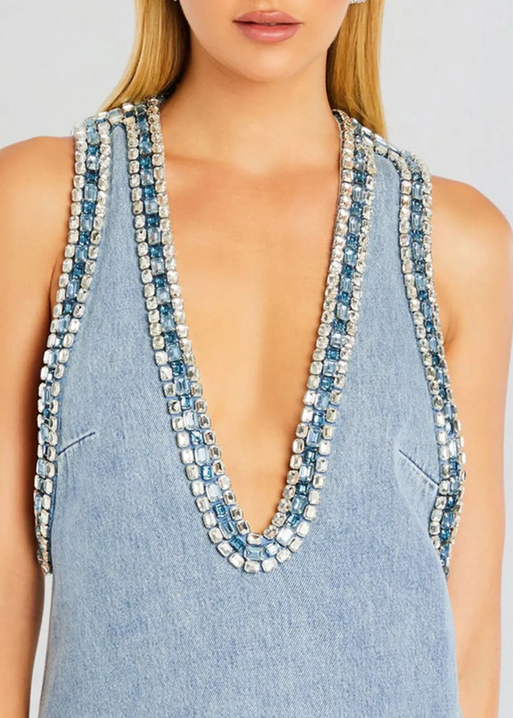 Embellished Denim Dress