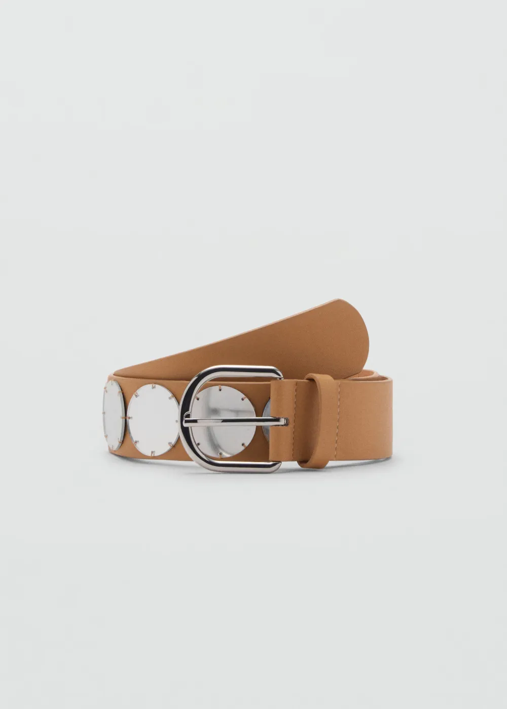 Beige Casual Style Combined Mirror Belts
