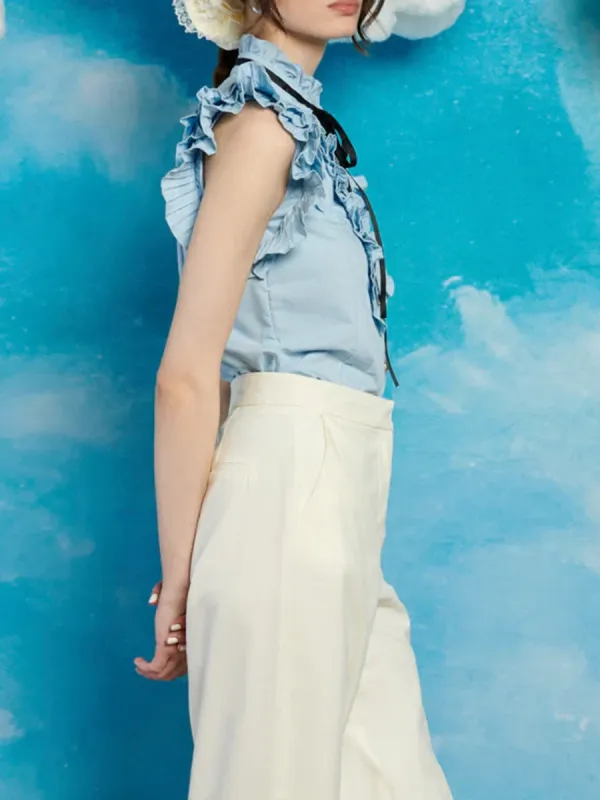 Casual Style Lasso Pleat Blouse