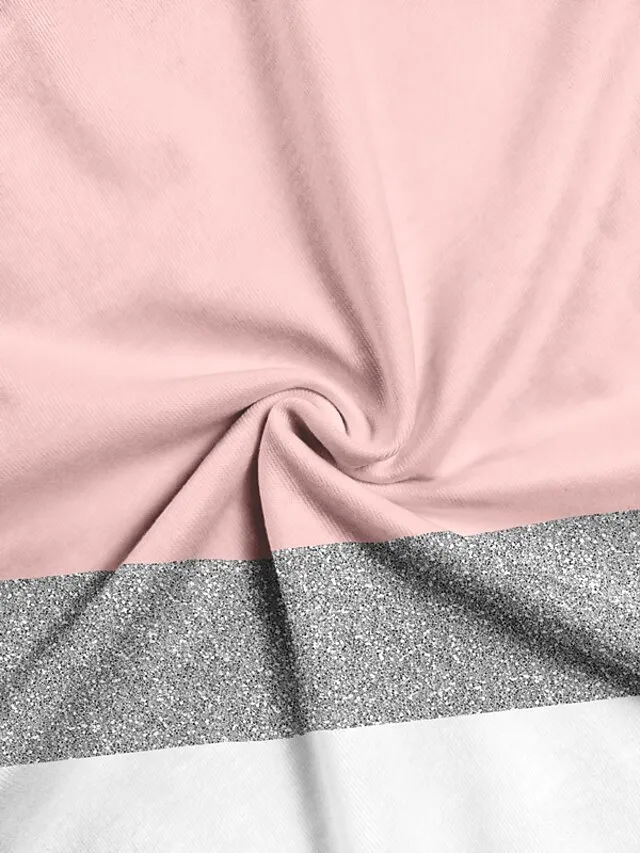 Women's T shirt Tee Color Block Yellow Pink Blue Print Long Sleeve Daily Weekend Vintage Basic Round Neck Regular Fit Fall & Winter