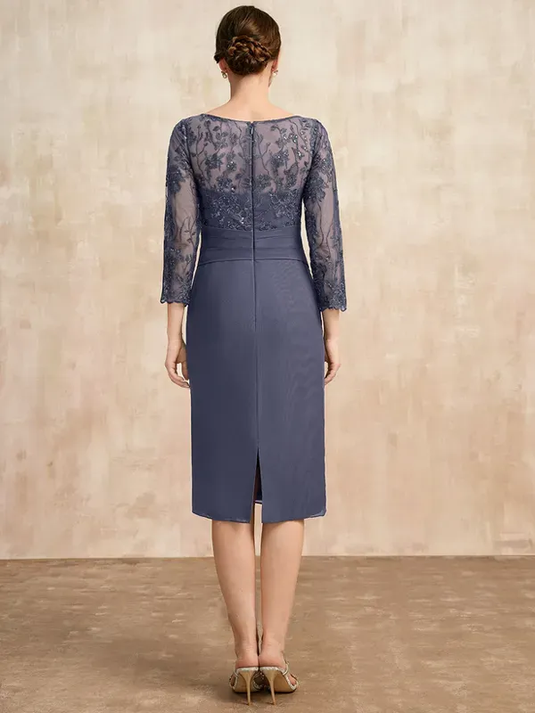 Straight Chiffon Lace Dress Top Suit