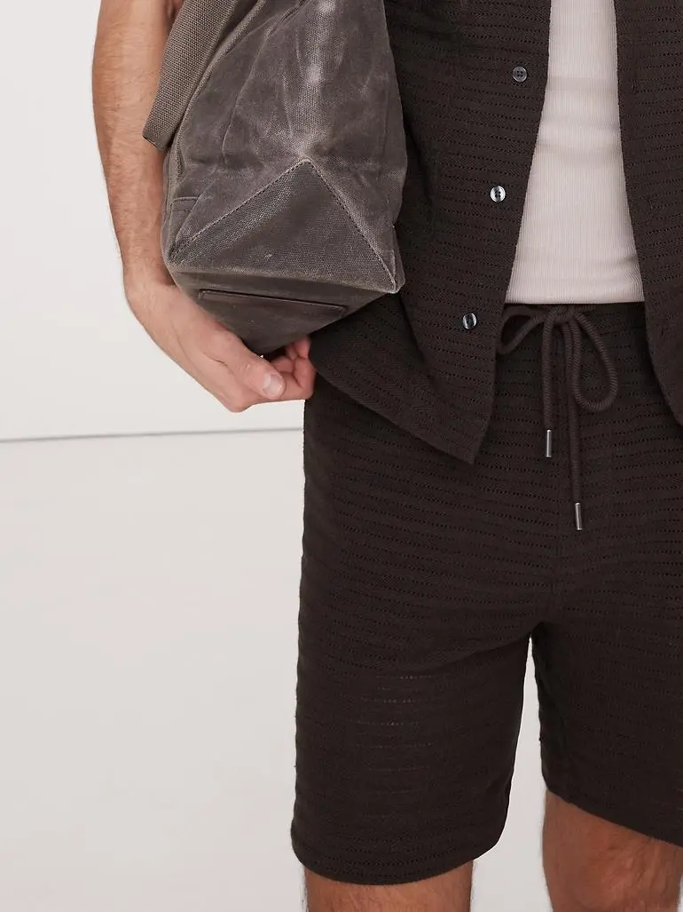 Men's Heathland Brown Cotton Jacquard Shorts