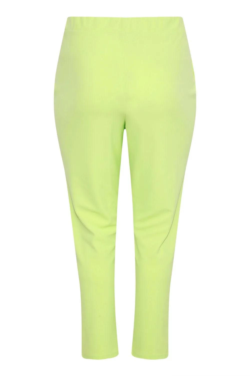 YOURS Curve Lime Green Split Hem Stretch Tapered Trousers