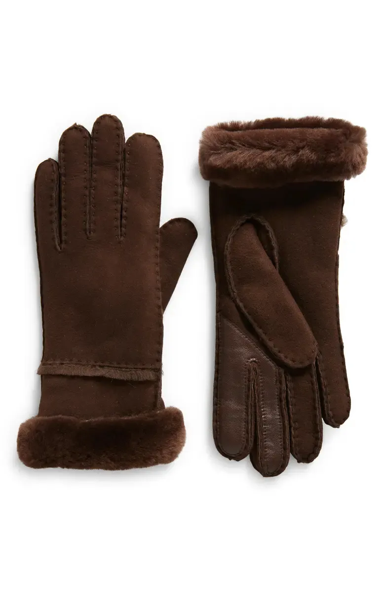 Seamed Touchscreen Compatible Genuine Shearling Gloves