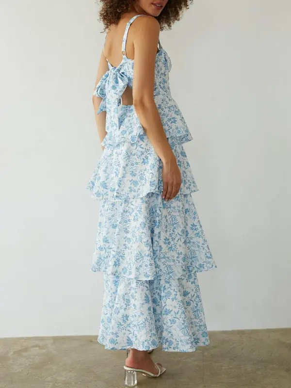 Everlee Bustier Tiered Maxi Dress