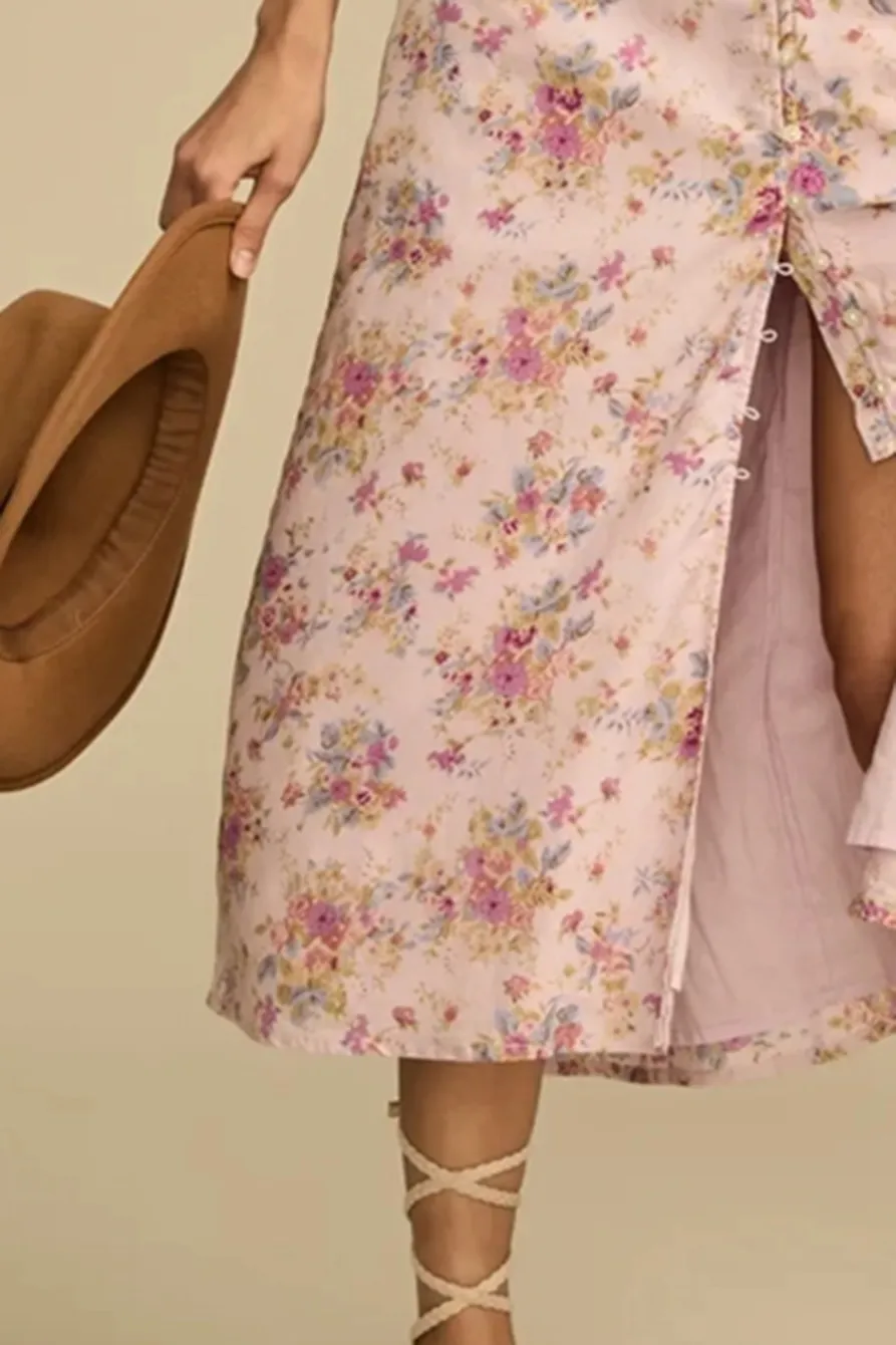 Floral Lace Trimmed Slip Dress