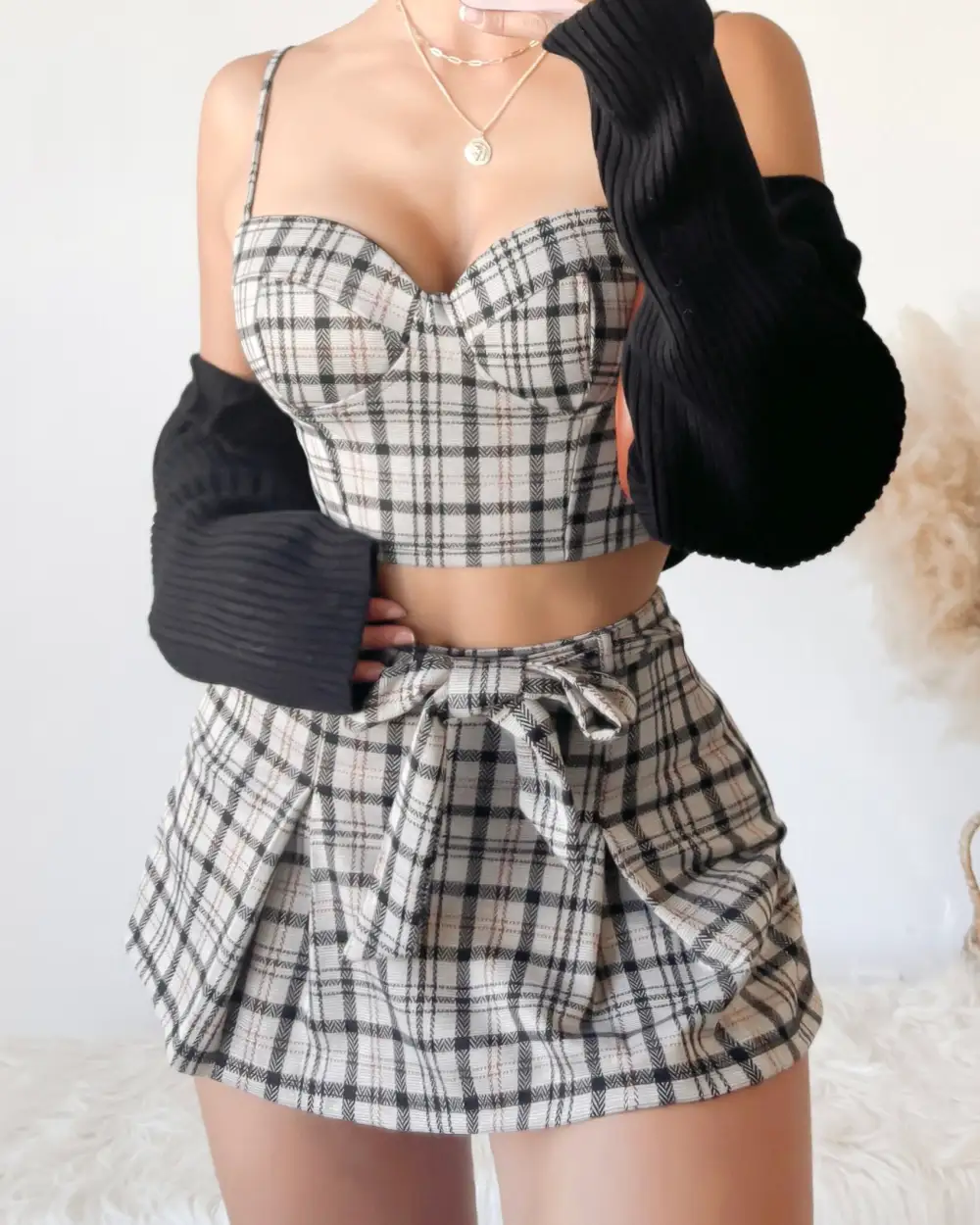 PARIS TWO PIECE PLAID SET