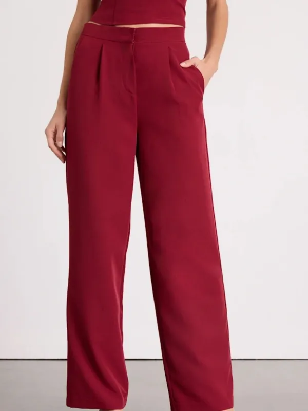 Casual Plain Pants with Pockets