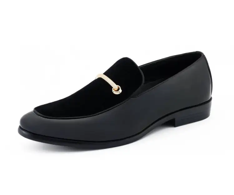 Black Low-Profile Patent Smoking Loafers
