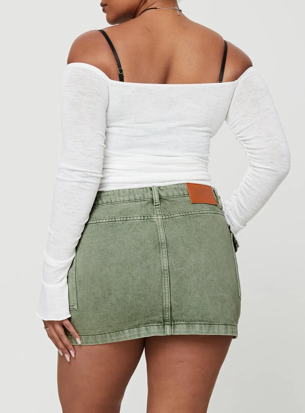Cargo Denim Mini Skirt