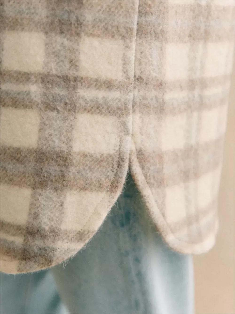 Oversized Check Wide Sleeves Jacket