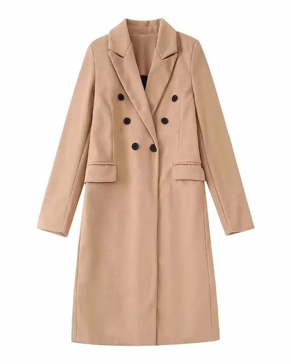Casual Double Breasted Lapel Coat