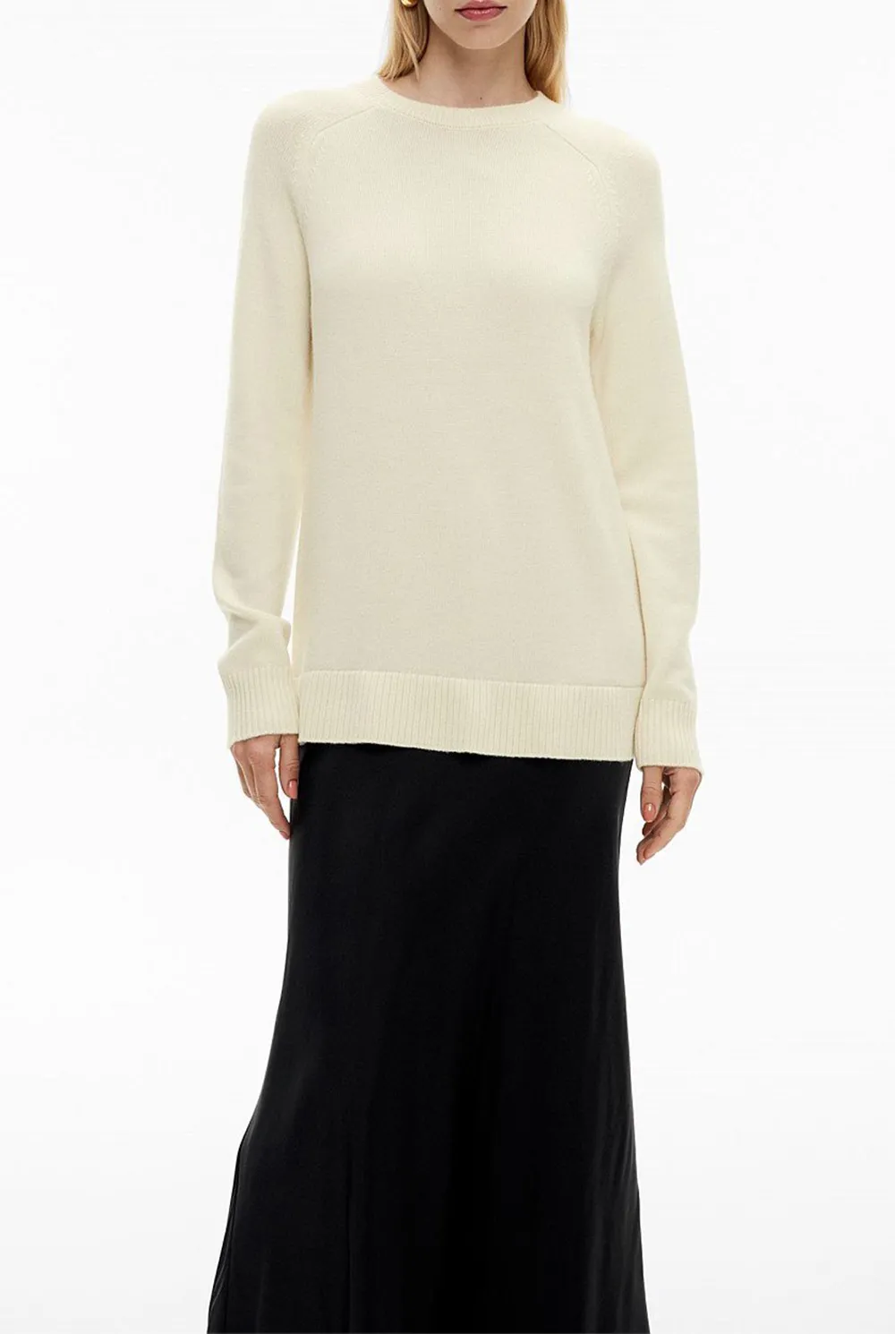 Solid-Color Knitted Wool Long Dress