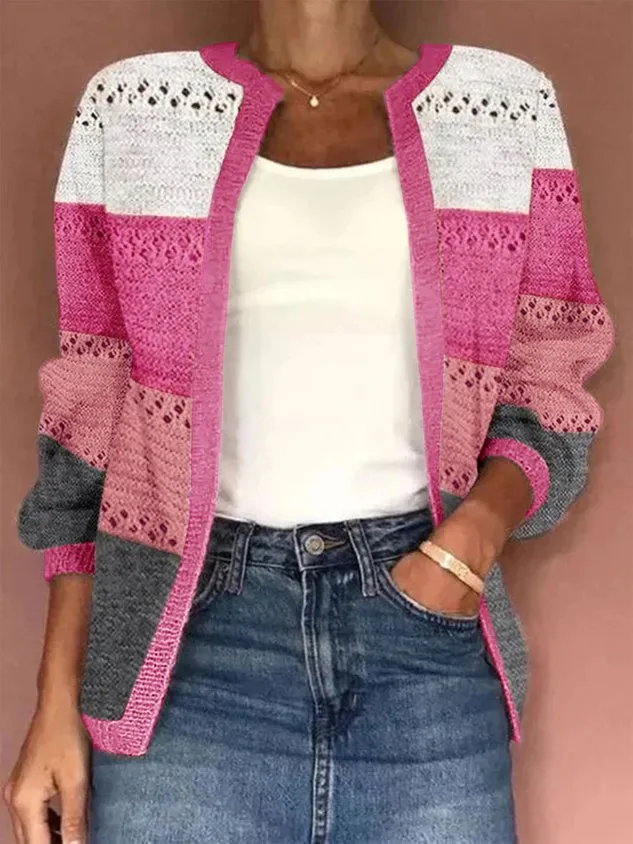 Jacquard Wrap Casual Cardigan