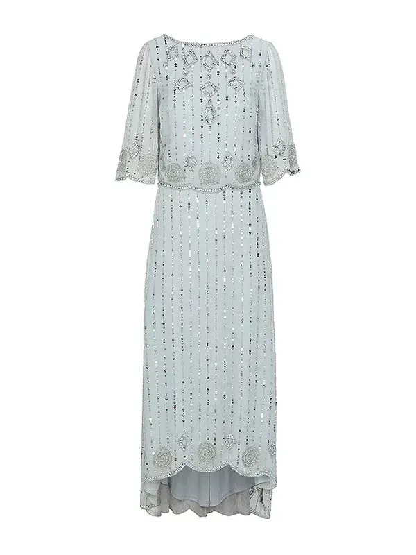 beaded temperament chiffon sequin ladies dress