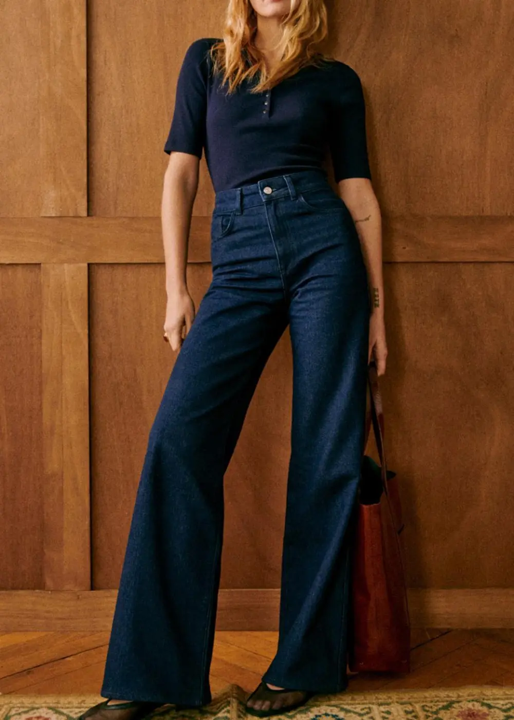 Cotton Cropped Crew Neck T-Shirt