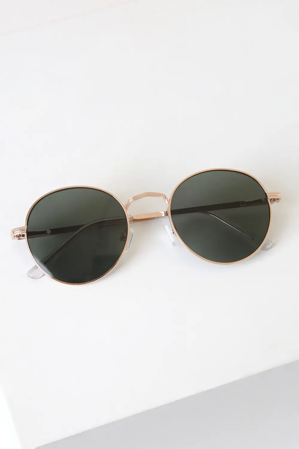High-End All-Match Gold Round Ladies Sunglasses