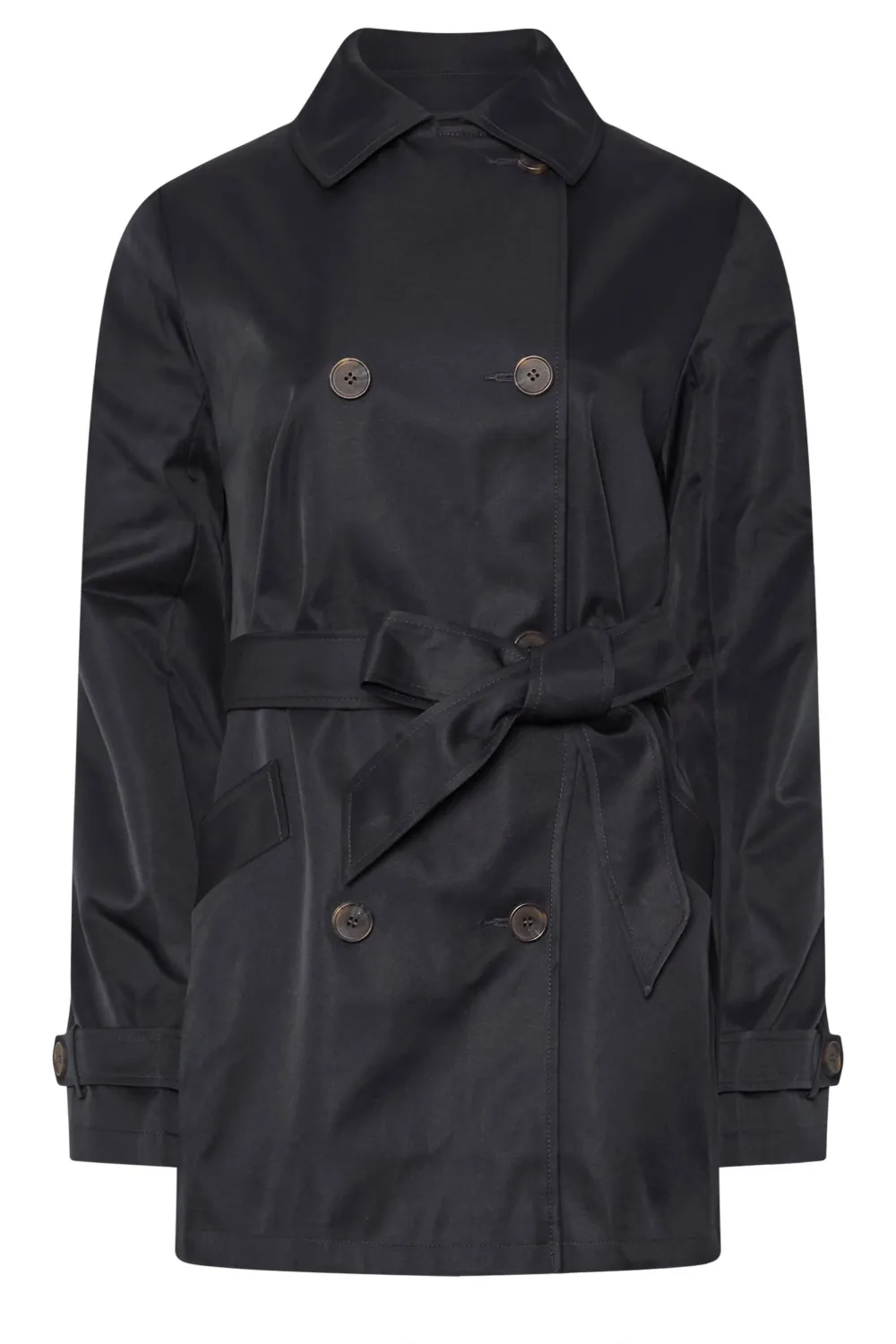 Casual Style Navy Blue Lined Coat